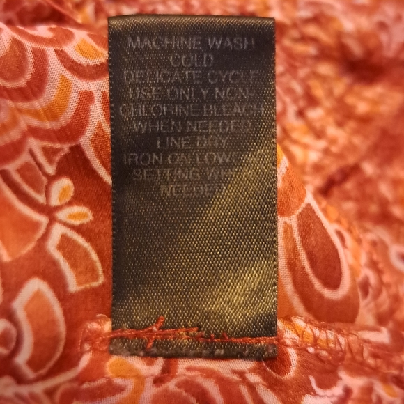 Avenue red floral tunic 100% polyester paisley pattern size woman's L 14/16 - Picture 5 of 6